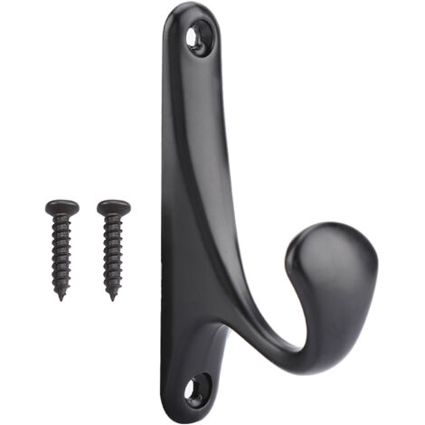 Modern Wall Mounted Coat Hook Bathroom Cloakroom Closet Clothes Rack Holder Hooks(Matte Black) (1/5)