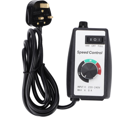 Electronic Stepless Speed Controller Switch Governor for Motor Blower Duct Fan Heater Control UK 220V-240V (1/5)