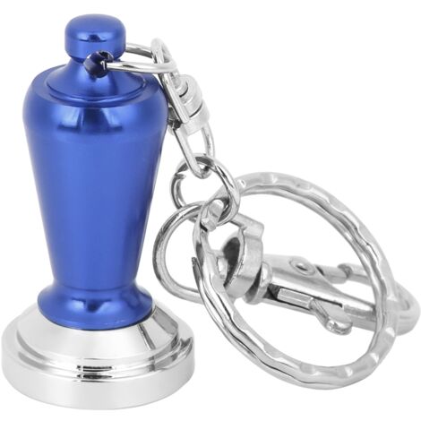 Mini Coffee Tamper Key Chain Powder Hammer Key Ring Coffee Appliance Pendant Peripheral Gifts CollectionDark Blue (1/5)