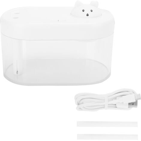 1L Portable Mini Mute Desktop Double Spray Humidifier with Ambient Night Light for Home OfficeWhite (1/5)