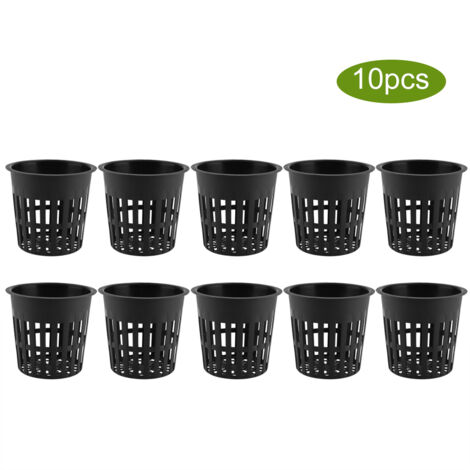 10pcs/Set Durable Safe Plastic Hydroponic Basket Cup for Garden Balcony Planting(Black) (1/5)