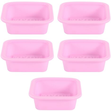 5Pcs Square Handmade Silicone Cake Mold DIY Baking Mold Kitchen Bakery ToolsPink (1/5)