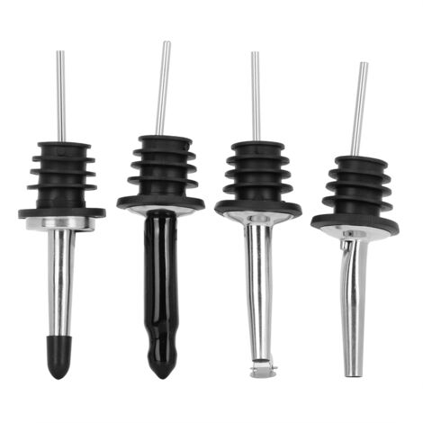 4Pcs 304 Stainless Steel Wine Liquid Pourer Wine Pour Spout Set Bar Supplies (1/5)