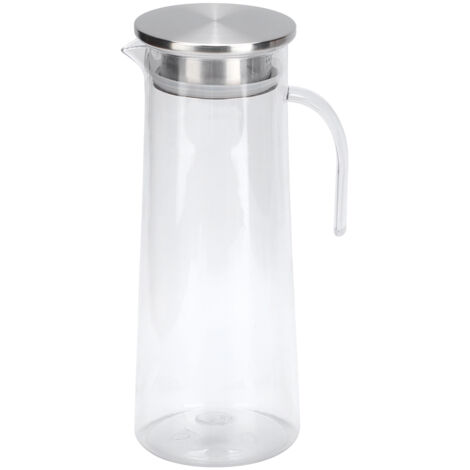 1.2L Acrylic Transparent Juice Bottle Cold Water Pitcher Jug for Bar Home UseStainless Steel Lid