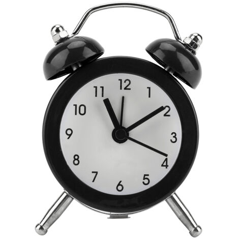 3Inch Portable Fashion Mini Metal Digital Alarm Clock with Battery Exquisite for Student Black (1/5)