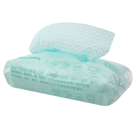 80pcs Disposable Non stick Oil Non woven Fabric Duster Dish Cloth Hand Towel Kitchen (Green) (1/5)