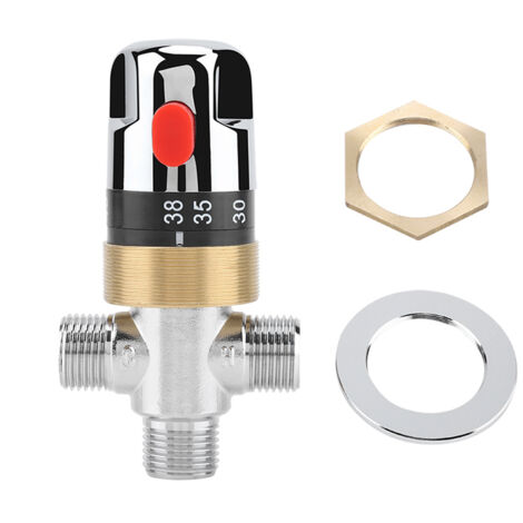 G1/2in Bathtub Thermostatic Mixing Valve Water Temperature Pipe Basin Thermostat Control (1/5)