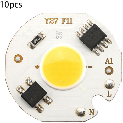 10PCS AC220V 3W Integrated Chip COB Beads Smart IC Bulb Lamp Light Source (Warm) (1/5)