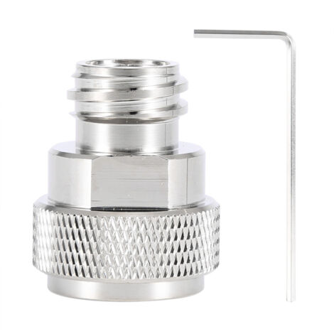 Brass CO2 Adapter Replace Tank Canister Conversion (Silver) (1/5)