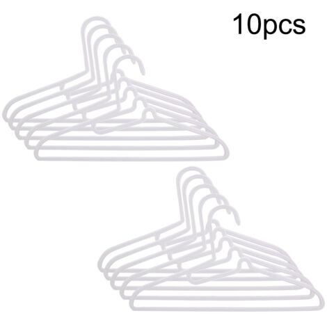 10Pcs Plastic Hangers Space Saving Clothes Hangers Scarf&Tie Bar(Gray) (1/5)