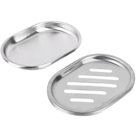 Stainless Steel Soap Case Holder Container Double Layer Soap Dish with Large Draining (Strip) (1/5)