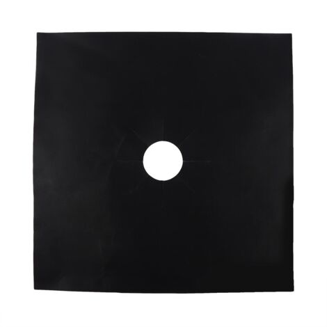 6 Pcs/set Reusable Fiberglass Gas Stove Protector Protective Mat Pad Kitchen Tool (Black)