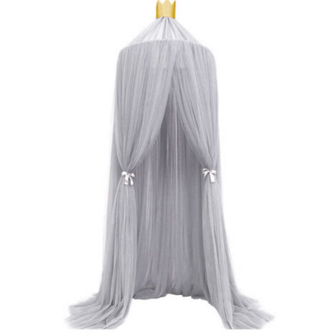 Elegant Color Home Mesh Mosquito Net Children Bed Canopy Netting Kid Baby BedroomGray (1/5)