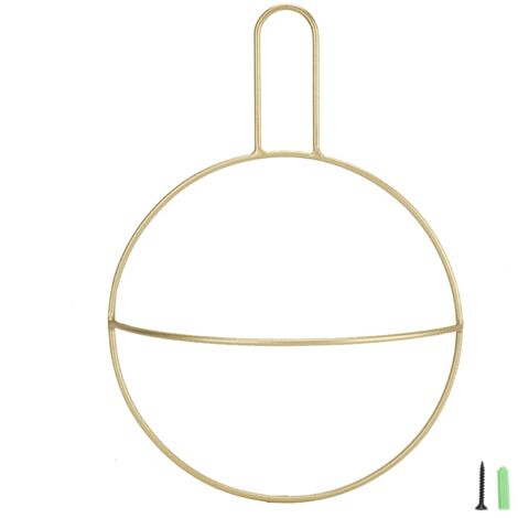 Wall Mounted Towel Rack Shelf Ring Holder Organizer for Home Bathroom (Gold) (1/5)