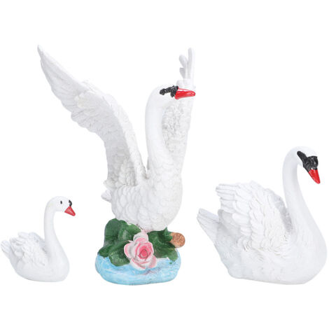 3pcs Lawn Garden Courtyard Resin High Simulation Swan Decoration Animal Ornament (1/5)