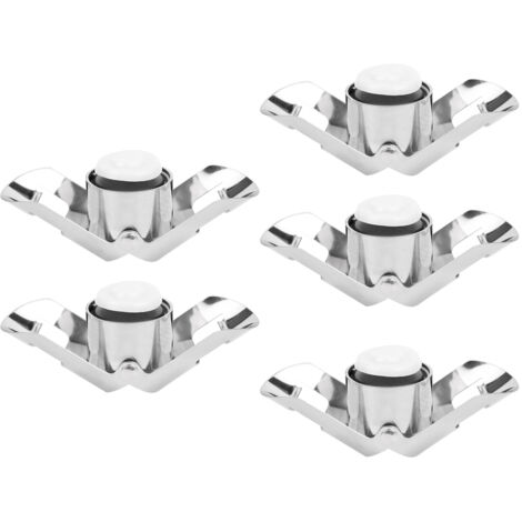 5Pcs Silver Stainless Steel Wine Stopper Portable Champagne Stopper for Restaurant and Hotel (1/5)
