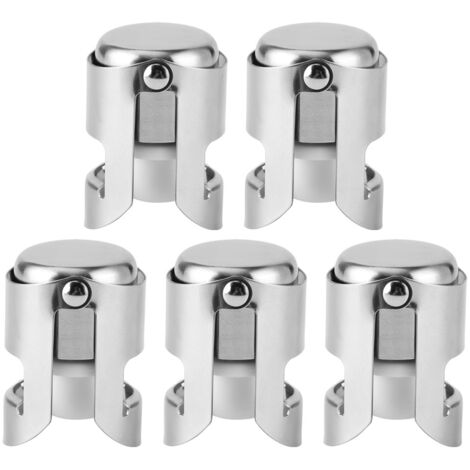 5PCS Stainless Steel Champagne Stopper Wine Drinks Bottle Plug Sealer for Home Bars Use (1/5)