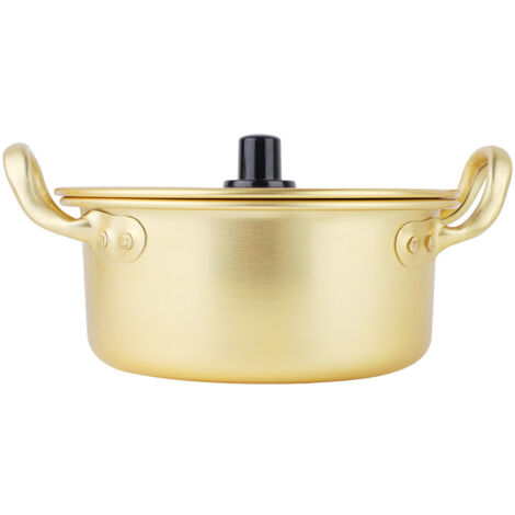 Korean Ramen Noodle Pot Korean Yellow Aluminum Stockpot Instant Noodles Pot (20cm)