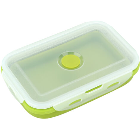 Student Silicone Lunch Box Silicone Collapsible Lunch Box Food Storage Container Set(800ml) (1/5)