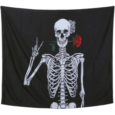 Skeleton Pattern Wall Tapestry Wall Hanging Mat Carpet for Bedroom Dorm Home Background Decor11 150x200 (1/5)