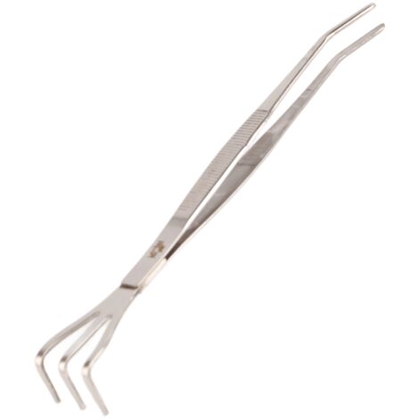 2‑in‑1 Stainless Steel Root Rake Bonsai Tweezers Soil Farming Tool with Ergonomical Handle (1/5)