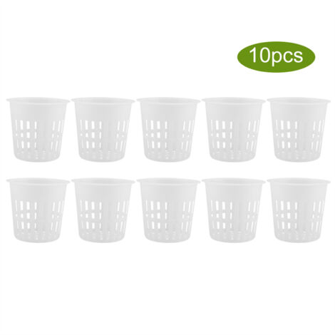 10pcs/Set Durable Safe Plastic Hydroponic Basket Cup for Garden Balcony Planting(White) (1/5)