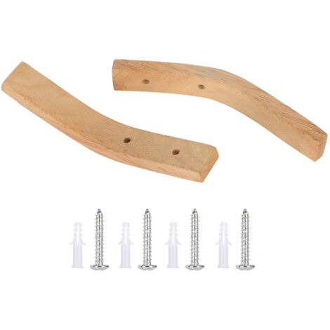 2PCS Wooden Wall Mounted Hook Coat Hat Towel Hanger Rack Key Hanging Hooks (1/5)