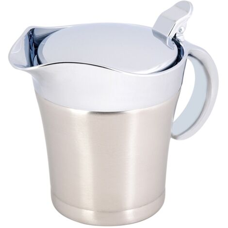 304 Stainless Steel Thermal Insulated Double Wall Sauce Gravy Boat Pot Serving Jug(S,450ml) (1/5)
