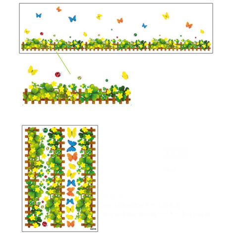Green Leaves Flowers Pattern Sticker Living Room Bedroom Backdrop Wall Decorative Decal(AY926) (1/3)