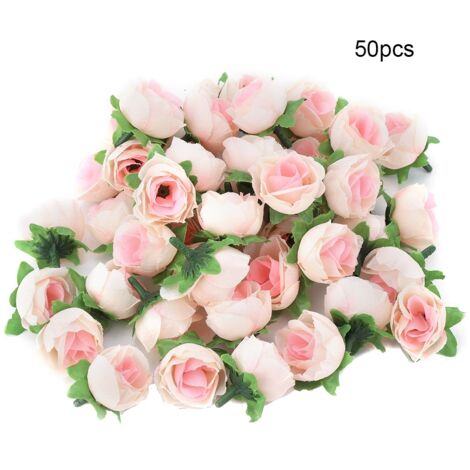 50pcs Artificial Rayon Peony Head Flower Small Ball Chrysanthemum Small Carnation Champagne