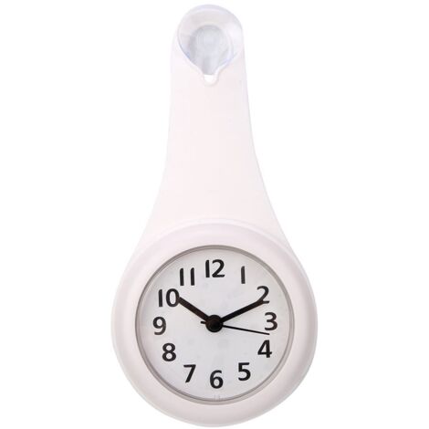 Fashionable Waterproof Hanging Bathroom Kitchen Clock Home Decoration (White) (1/5)
