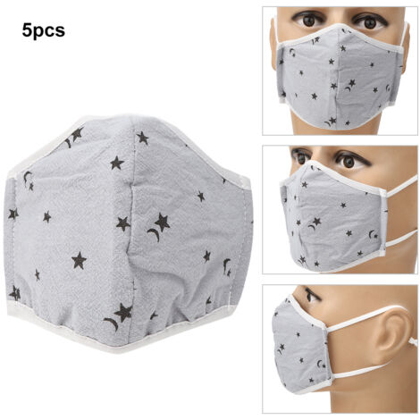 5pcs Children Anti-fog Mouth Muffle Dust Proof Washable Breathable Mouth CoverGray