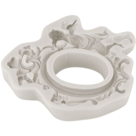 European Angel Photo Frame DIY Silicone Mold Fondant Chocolate Mould Cake Baking Decor ToolGray (1/5)