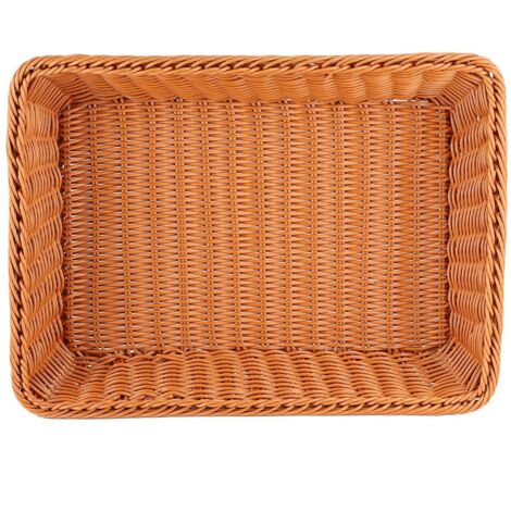 Household Desktop Rectangular Food Bread Fruits Storage Basket for Office RestaurantCoffee Color L (1/5)