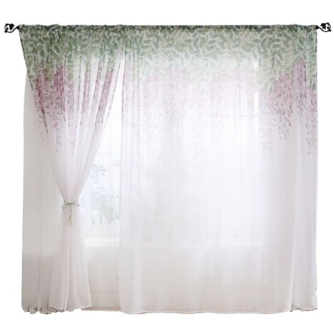 Polyester Window Curtain Valances Voile Bedroom Living Room Decor (Purple) (1/5)
