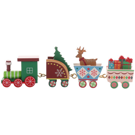 Christmas Train Toy Colorful Safe Odorless Smoother Decorative Christmas Train Ornament for Home Table Deer (1/5)