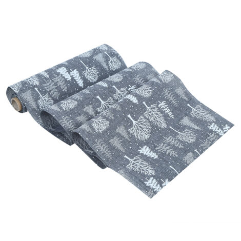Household Christmas Polyester Printed Table Runner Cloth Home Party Banquets DecorationC Type Gray Christmas Tree (1/5)