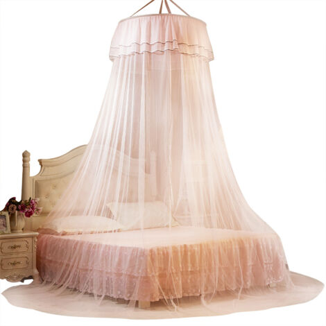 Breathable Round Canopy Lace Princess Style Mosquito Net Bed Curtain Netting (Jade Green) (1/5)