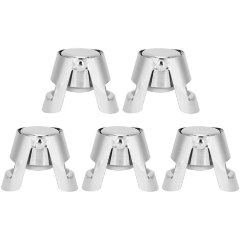 5Pcs Push Type Stainless Steel Wine Champagne Sealed Stopper Kitchen Bar Accessory (1/5)