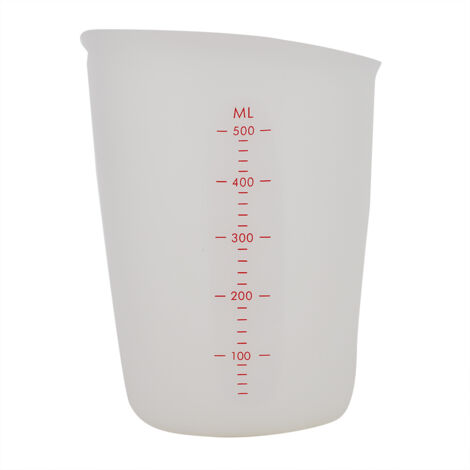 Transparent Soft Silicone Measuring Cup Visual Semi permeable Milk Cup (500ml) (1/5)