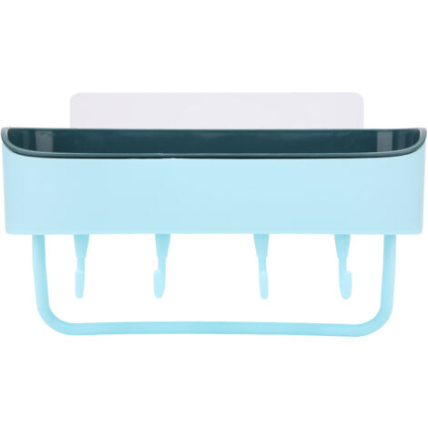 Punch Free WallMounted Bathroom Shelf Shampoo Body Wash Storage Rack Organizer Accessories(Light Blue ) (1/5)