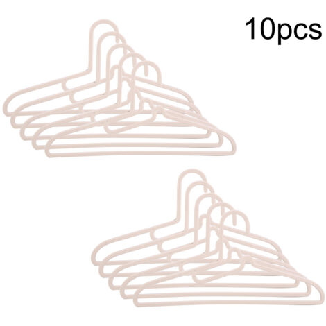 10Pcs Plastic Hangers Space Saving Clothes Hangers Scarf&Tie Bar(Apricot) (1/5)
