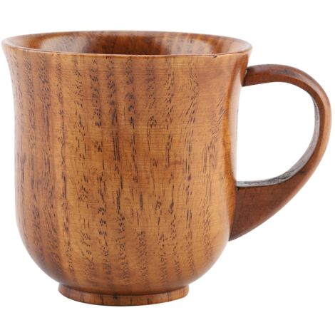 Portable Natural Wood Cup with Handle Wooden Teacup Coffee Beer Juice Drinking Mug (2) (1/5)