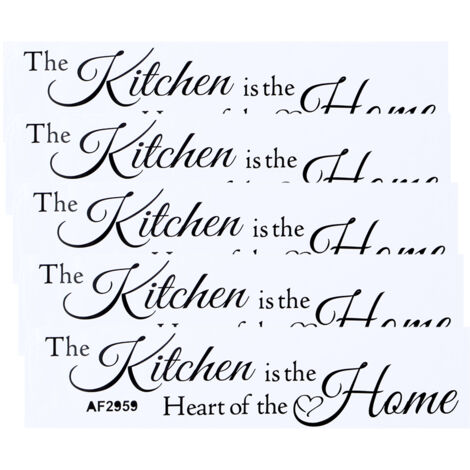 5Pcs Home Decoration Self Adhesive Wall Stickers DIY English Letters Pattern Removable Kitchen Wallpaper Black (1/5)
