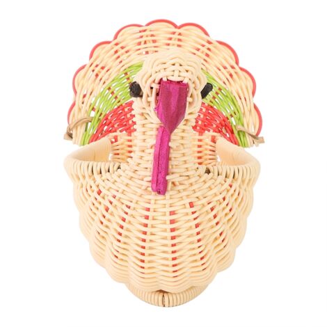 Cute Desktop Mini Turkey shape Storage Basket HandWoven Basket Home Decoration (1/5)