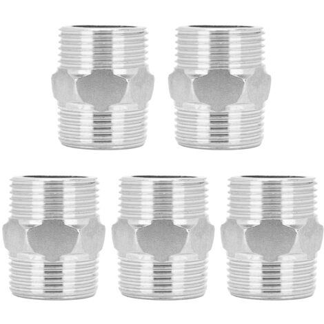 G3/4in Male to G3/4in Male Hex Nipple Connector Adapter Stainless Steel Threaded Pipe Fitting