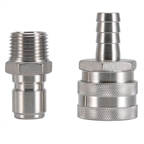 Stainless Steel Homebrew Brewing Quick Disconnect Set 1/2"BSP Beer Fitting (1/5)