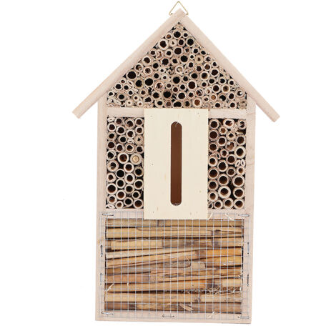 Wooden Insect Bee House Shelter Garden Nesting Box Handicrafts Outdoor Ornament Decoration (1/5)