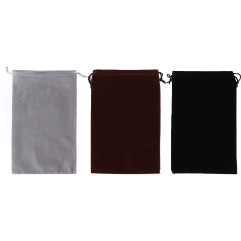 3Pcs Flocking Cloth Drawstring Pouch DustProof Storage Bag for Jewelry Gift Candies Phone (1/5)
