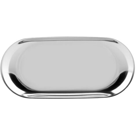 Nordic Style Stainless Storage Tray Cosmetics Jewelry Cake Plate for Office Desks(Silver L) (1/5)